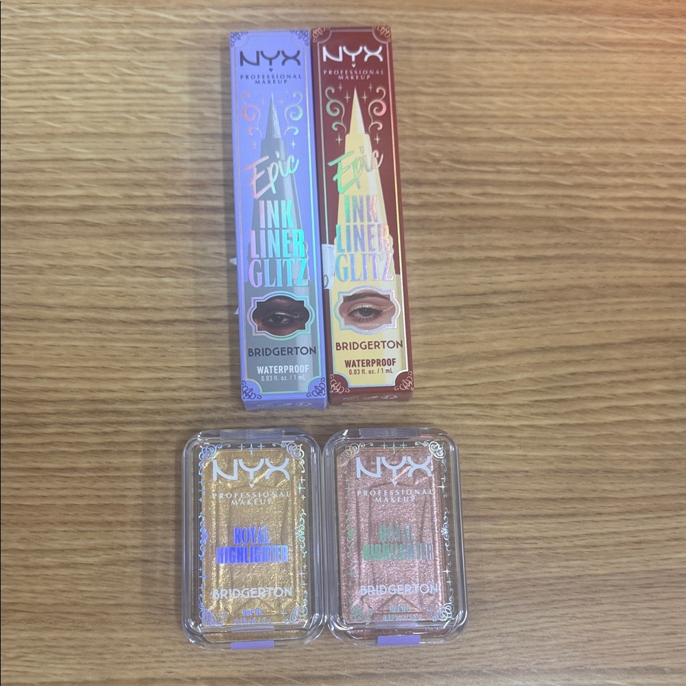 BNIB New in Box Bridgerton x NYX Epic Ink Liner and Glitzy Highlighter Set